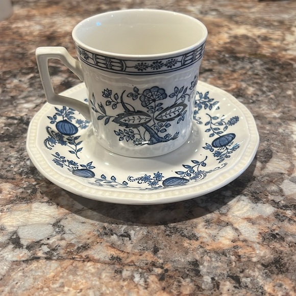 Vintage Coventry Blue Kensington Staffordshire Ironstone Teacup and Saucer - Picture 2 of 5